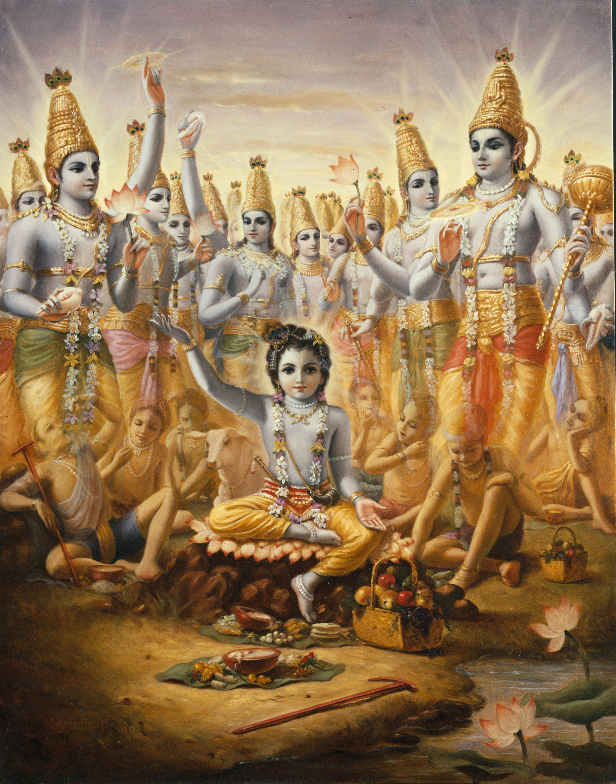 Lord Krishna Sitting On Universe